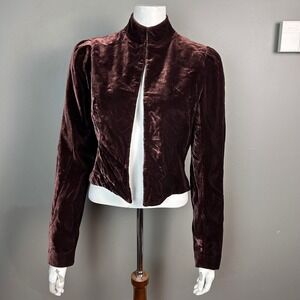 Ralph Lauren Black Label Jacket Size 6 Velvet VTG Purple Victorian Quiet Luxury